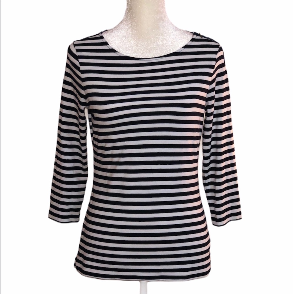 The Limited Blouse Navy Blue & White Size Small